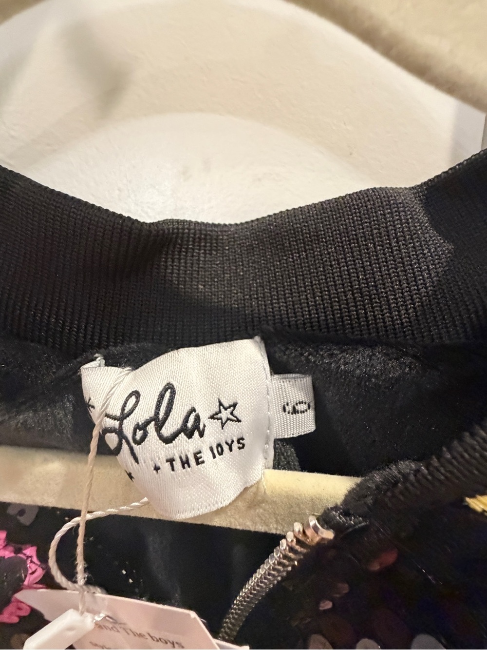 Lola and the Boys Peace and Love Sequin Bomber - Picture 4 of 5